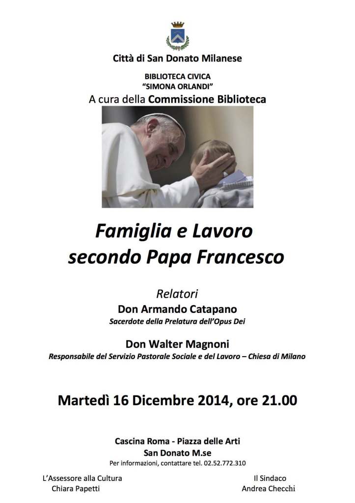 Invito serata Papa Francesco 16.12.2014